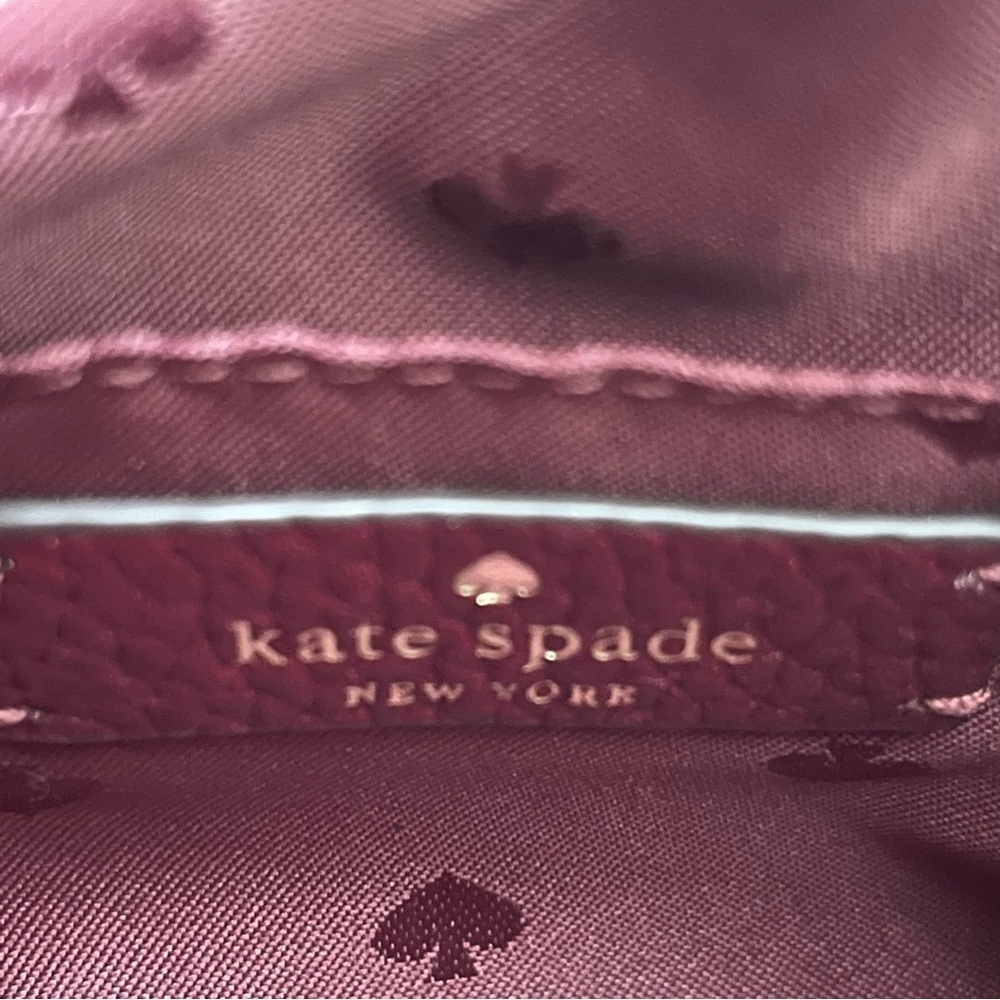 Kate Spade Pebbled Leather Crossbody Should Purse Bag-Burgundy/Maroon-Preppy-Wmn - Picture 9 of 15